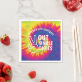 Peace out Single Ziffern gefärbte Krawatte 10. Geb Serviette (Beispiel)