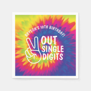 Peace out Single Ziffern gefärbte Krawatte 10. Geb Serviette