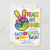 Peace Out Summer Back to School Party Einladung (Vorderseite)