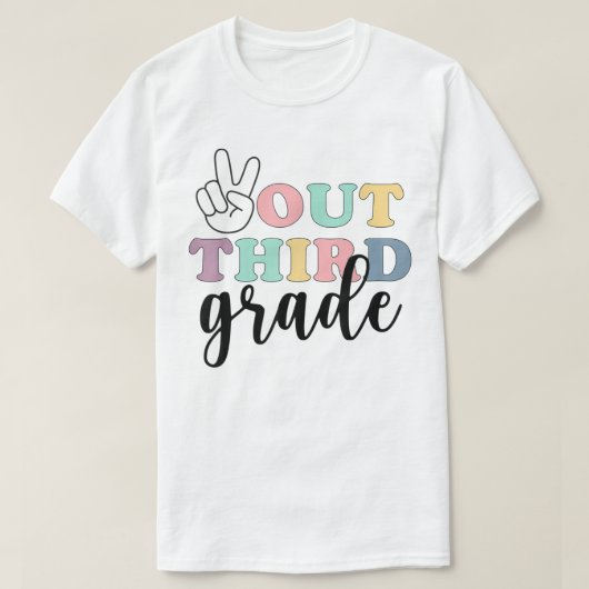Peace Out Third Grade T - Shirt Class of 2022 Grad (Design vorne)