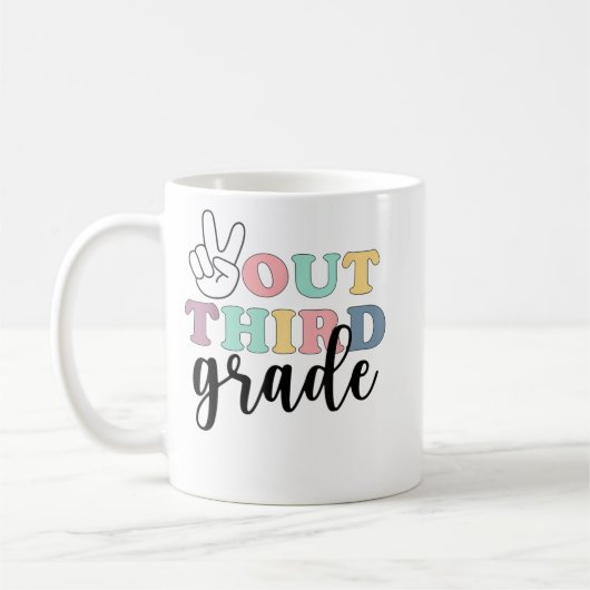 Peace Out Third Grade T - Shirt Class of 2022 Grad Kaffeetasse (Links)