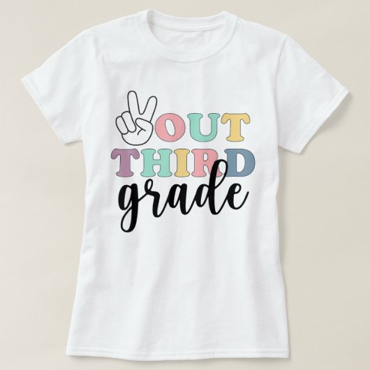 Peace Out Third Grade T-Shirt Class Of 2022 Gradua (Design vorne)