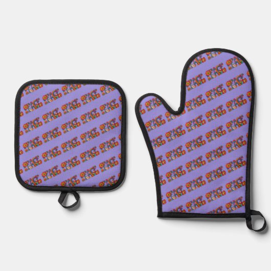 Peace Oven Mitt & Pot Holder Set (Vorderseite)