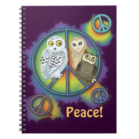 Peace Owl~notebook Notizblock (Vorderseite)