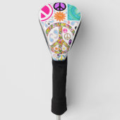 Peace & Paisley Collage Golf Head Cover Golf Headcover (Vorderseite)
