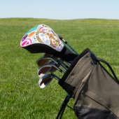 Peace & Paisley Collage Golf Head Cover Headcover (In SItu)