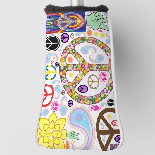 Peace & Paisley Collage Golf Headcover (Rotieren 90)