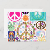 Peace & Paisley Collage Postkarte (Vorne/Hinten)
