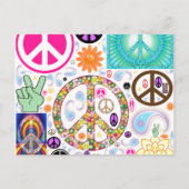 Peace & Paisley Collage Postkarte (Vorderseite)