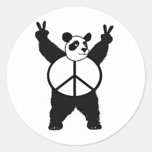 Peace Panda Runder Aufkleber