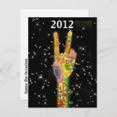 Peace Party New Year's 2012 Einladungspostkarte (Vorne/Hinten)