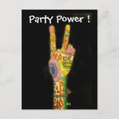Peace & Party Power Einladung - Save the Date ! (Vorderseite)