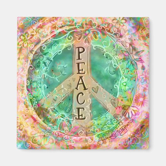 Peace Pastor Hübsche Blumeninspirivität Magnet (Vorne)