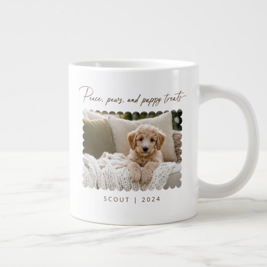 Peace Paws Puppy Leckereien Hund Foto Jumbo-Tasse (Rechts)
