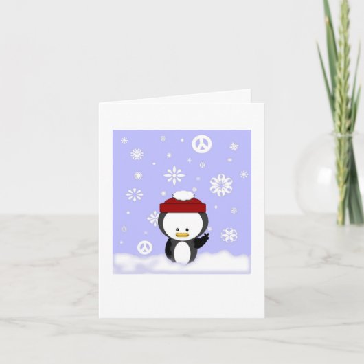 Peace Penguin Holiday Card Feiertagskarte (Vorderseite)