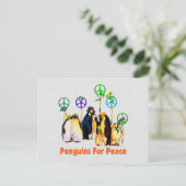 Peace Penguins Postkarte (Stehend Vorderseite)