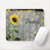 "Peace" Phrase, Feld der Sonnenblumen, Schwarz & W Mousepad (Mit Mouse)