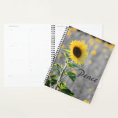 "Peace" Phrase, Feld der Sonnenblumen, Schwarz & W Planer (Anzeige)