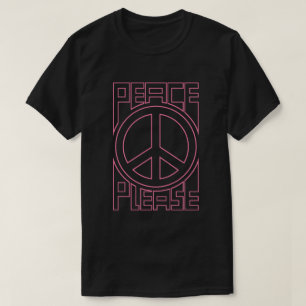 Peace Please Rosa Umrandete Schrift T-Shirt