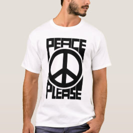 Peace Please Schwarze Schrift T-Shirt