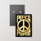 Peace Please Softgold-Schriftzug Button (Vorderseite/Rückseite)