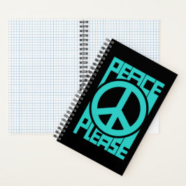 Peace Please Türkise Schrift Notizblock