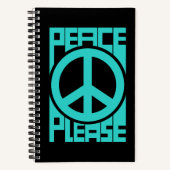 Peace Please Türkise Schrift Notizblock (Vorderseite)