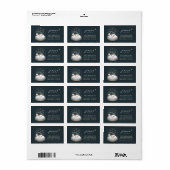 Peace Polar Bears Snow Globe Navy Blue Address Adressaufkleber (Vorne)