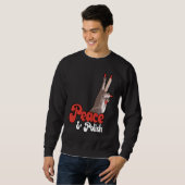 Peace & Polish Red and White Sweatshirt (Vorne ganz)