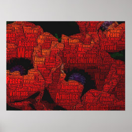 Peace Poppies Wortart Design Poster