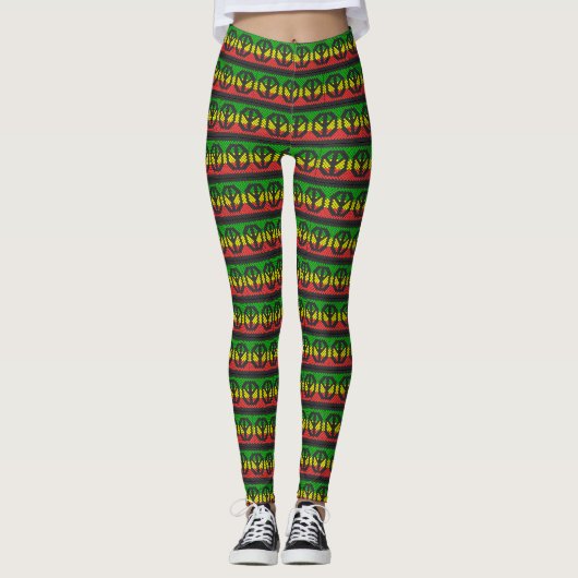 Peace Power - Rasta Freedom - Reggae Yoga Leggings (Vorderseite)