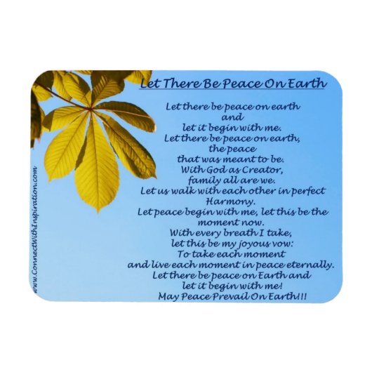Peace-Prayer-Lass-There-be-Peace-on-Earth-PQ-0118- Magnet (Horizontal)