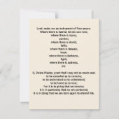 Peace prayer of St Francis  Mitteilungskarte (Rückseite)