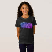 Peace Psychedelic Neon Pink Lila Funky Word Art T-Shirt (Vorne ganz)