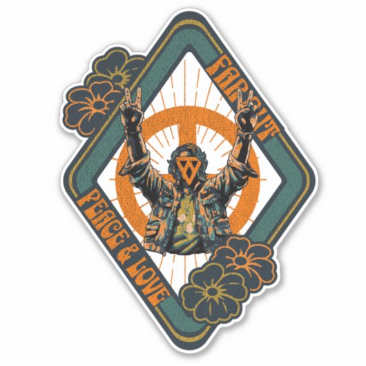 Peace Punk Retro Städtische Straßenkunst Aufkleber (Vorderseite)