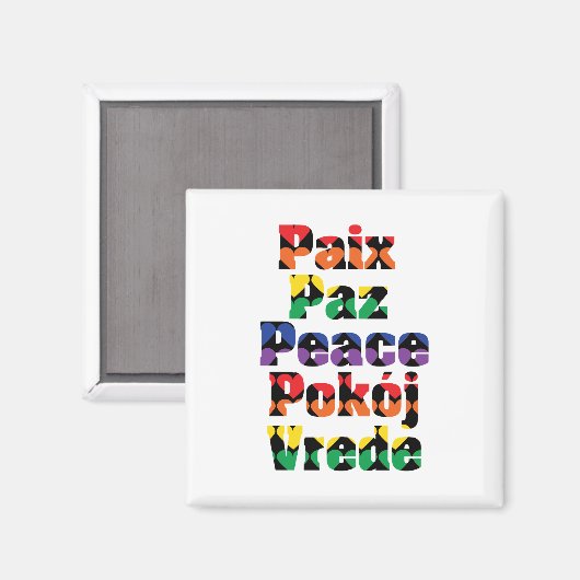 Peace Rainbow Hearts Pattern Magnet (Vorderseite/Rückseite)