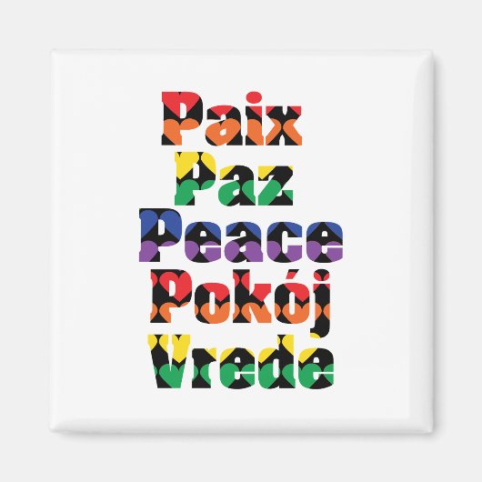 Peace Rainbow Hearts Pattern Magnet (Vorne)