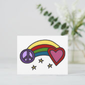 Peace Rainbow Postkarte (Stehend Vorderseite)