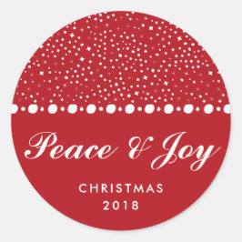 Peace Red Decoration Weihnachtsfeiertag Runder Aufkleber