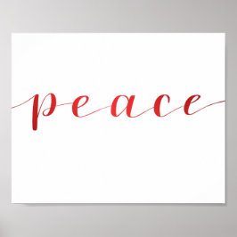 Peace-Red-Folieneffekt Poster