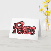 Peace Red Glitterbriefe Karte (Gelbe Blume)