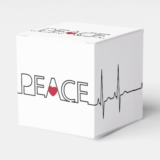 Peace Red Heart Square Gunst Candy Geschenkboxen P Geschenkschachtel (Vorderseite)