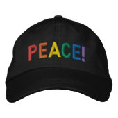 Peace Regenbogenfarben Moderne Typografie Bestickte Baseballkappe (Vorderseite)