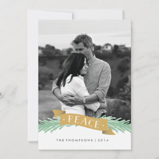Peace Ribbon Holiday Foto Card Feiertagskarte