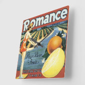 Peace River Fruit Co Crate Label Quadratische Wanduhr (Winkel)