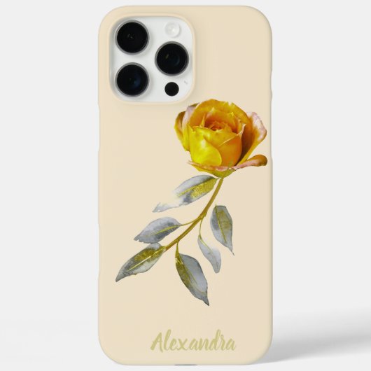 Peace Rose w'Bale Green & Gold Blätter Wedding Case-Mate iPhone Hülle (Rückseite)
