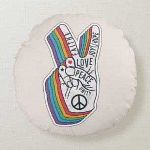 Peace Round Pillow Rundes Kissen