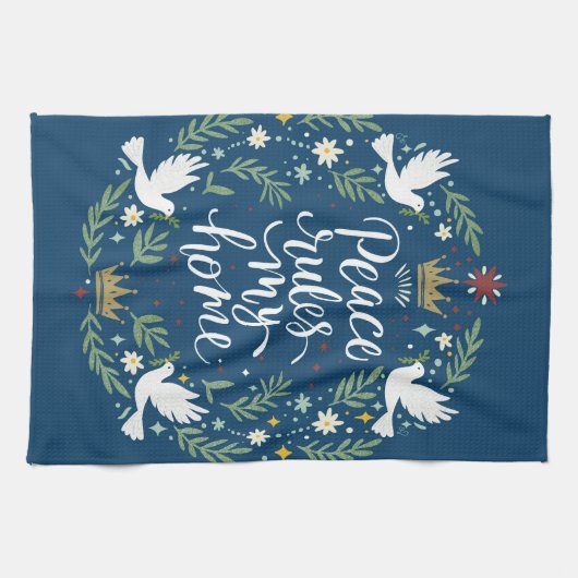 Peace Rules My Home Geschirrtuch (Horizontal)