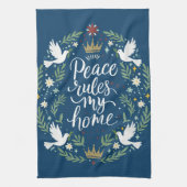 Peace Rules My Home Geschirrtuch (Vertikal)
