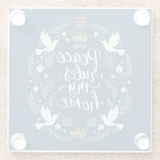 Peace Rules My Home Glasuntersetzer (Rückseite)